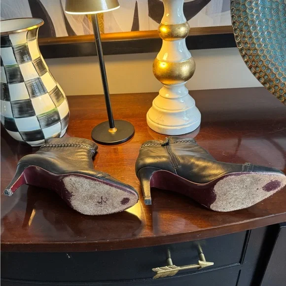 CHANEL Black Leather Ankle Booties - Picture 3 of 12